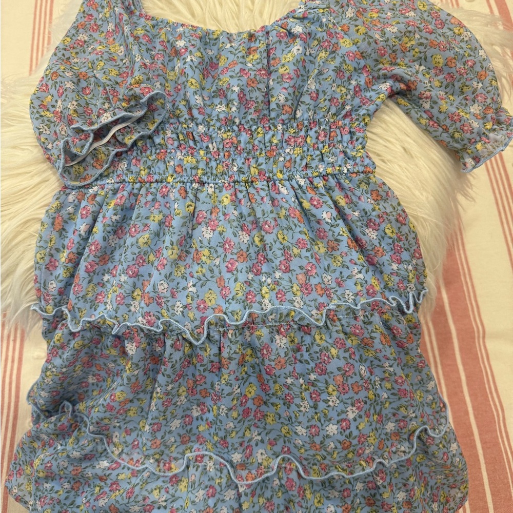 Trixxi Girl Blue Floral Dress - Picture 5 of 5